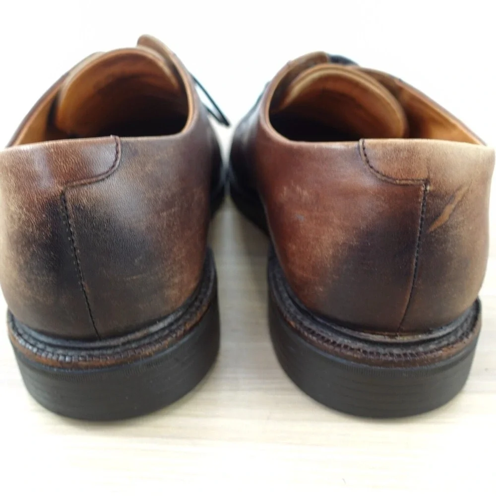 Vintage POLO Ralph Lauren Cap Toe Shoes Mens 10 D Tan Full Grain Calfskin VIBRAM